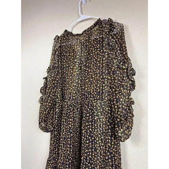 Ulla Johnson Fantine Midi Ruffle Dress Silk Blend Womens Size 0 Floral - Picture 8 of 14